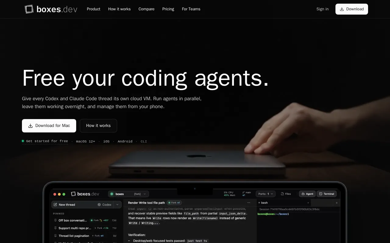 Boxes.dev — preview screenshot