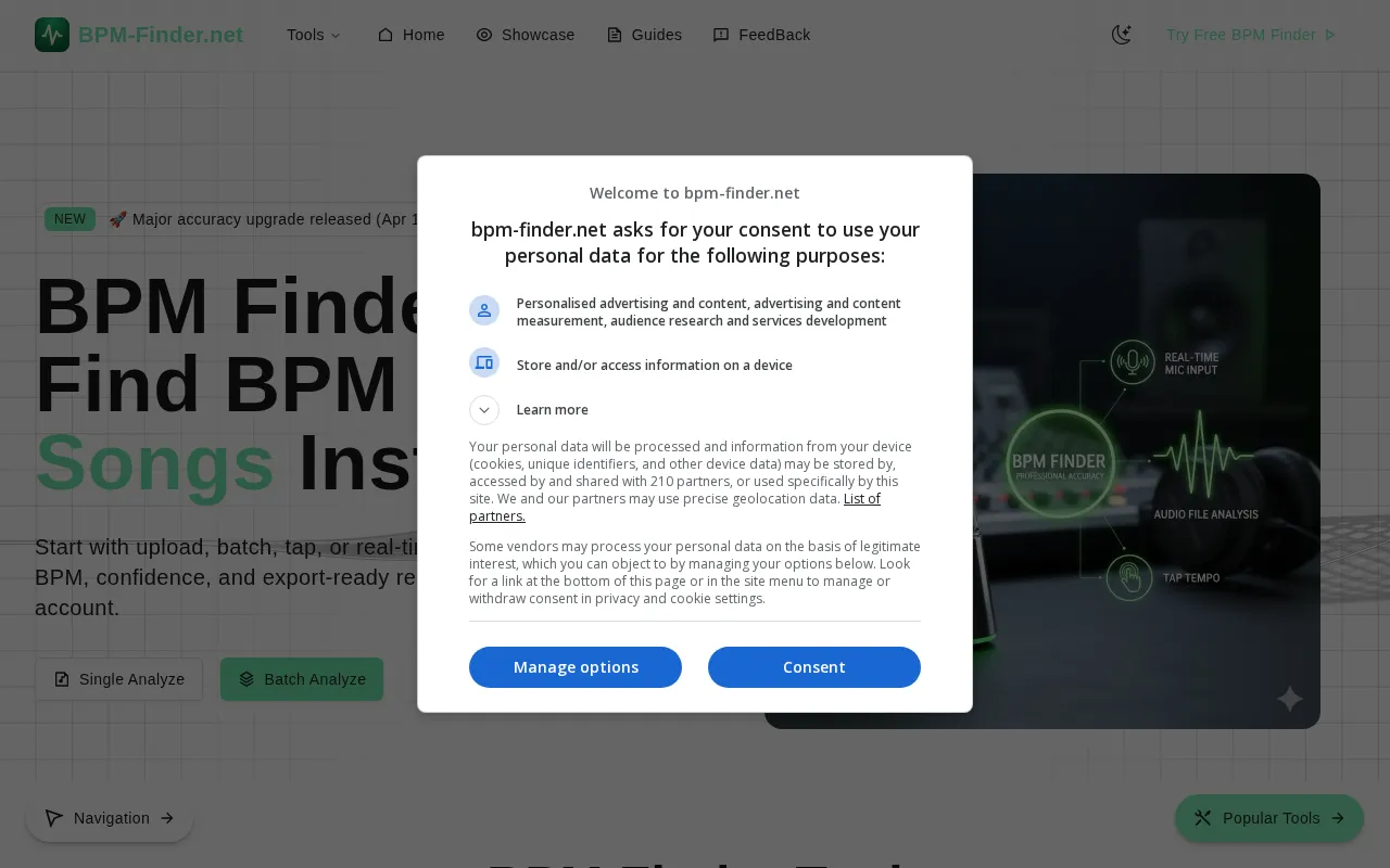 BPM-Finder.net — preview screenshot