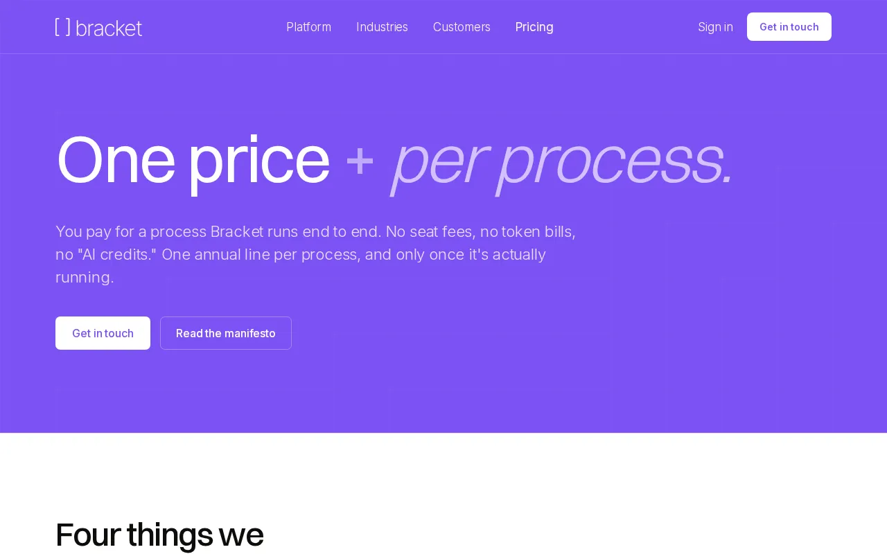 Bracket — pricing page