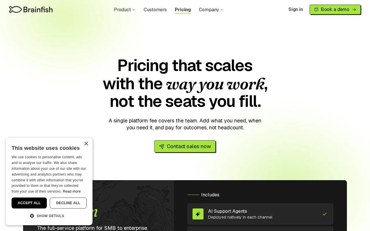 Brainfish — pricing page
