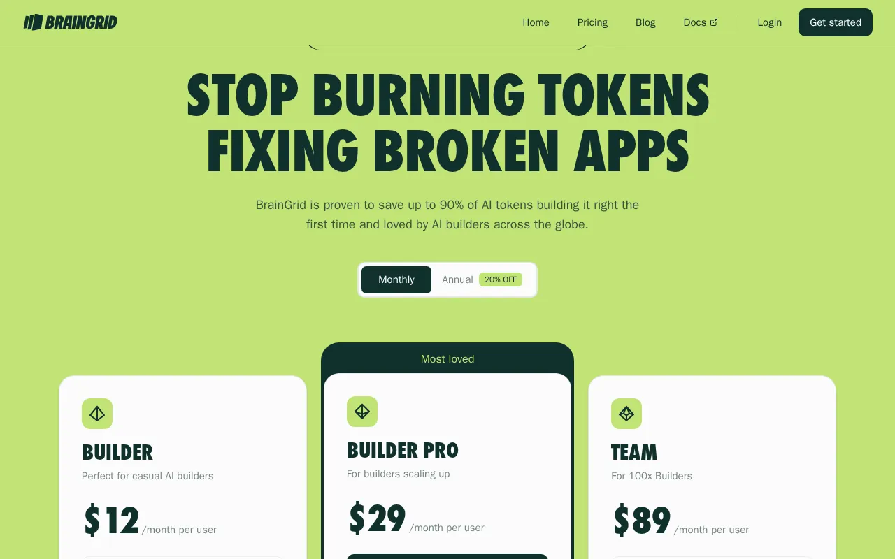 BrainGrid — pricing page