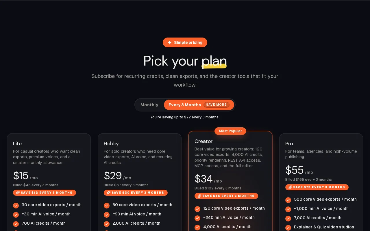 Brainrot Shorts — pricing page