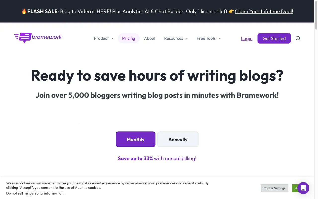 BrameWork — pricing page