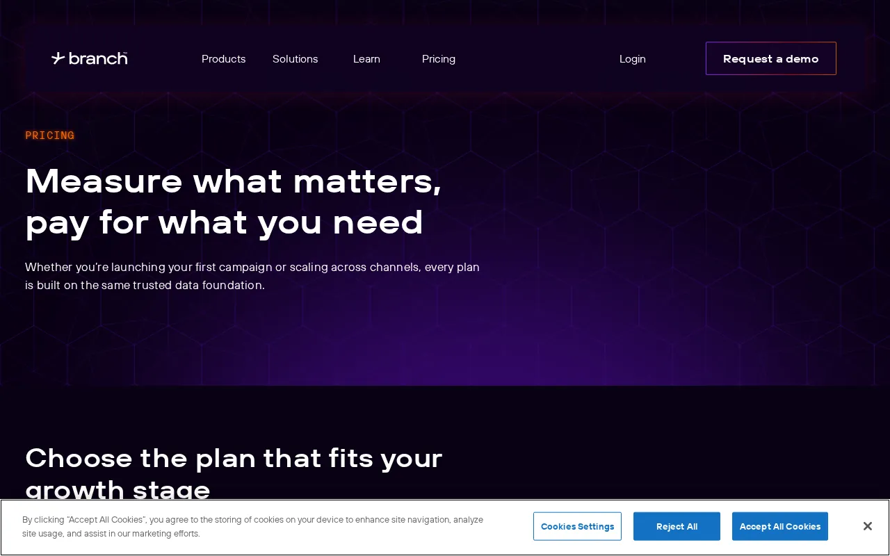 Branch — pricing page