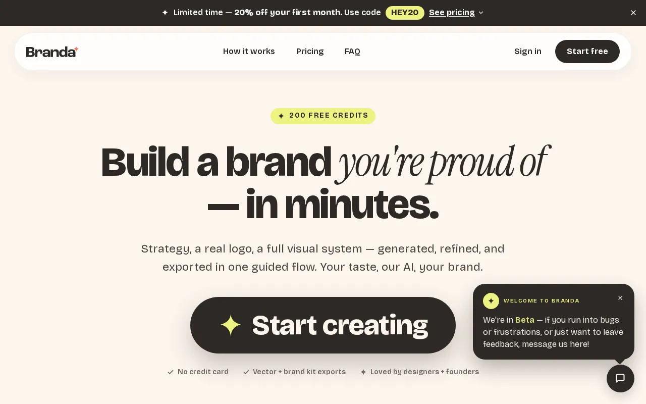 Branda.co — pricing page