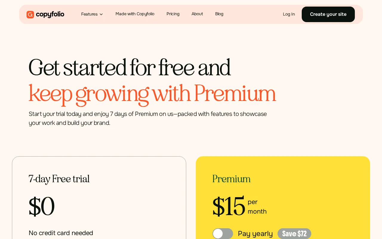 Brandi by Copyfolio — pricing page