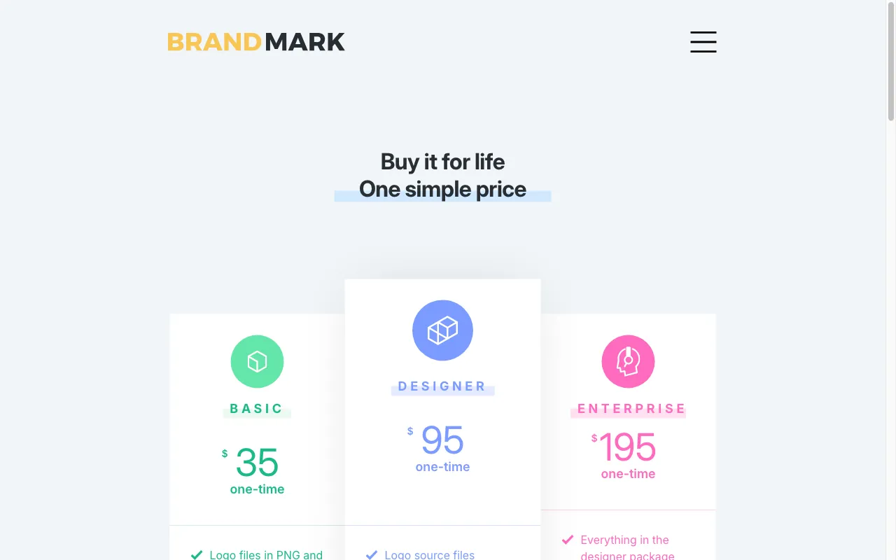 Brandmark — pricing page