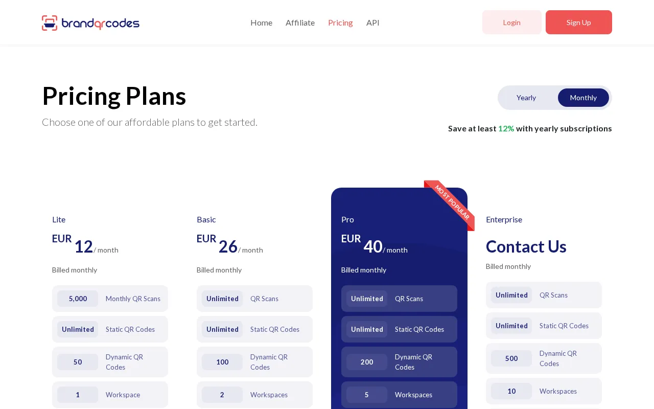 brandqrcodes.com — pricing page