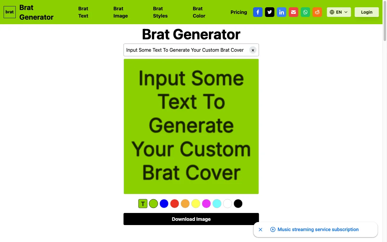 Brat Generator — preview screenshot