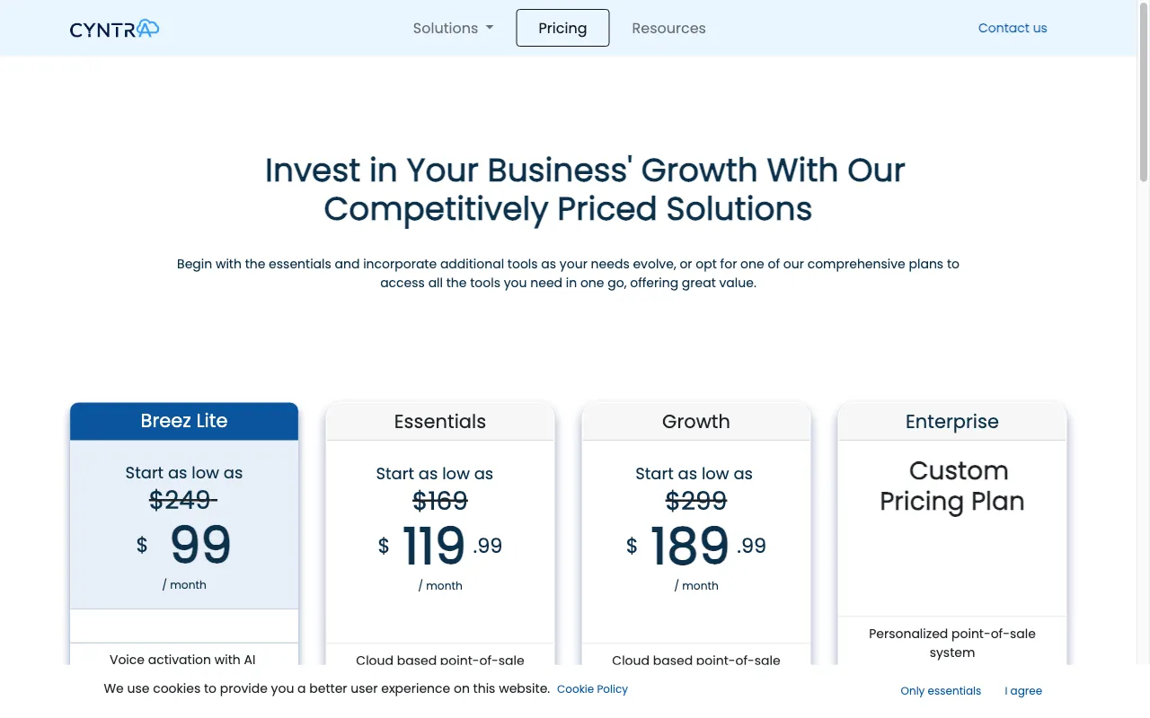 Cyntra.AI — pricing page