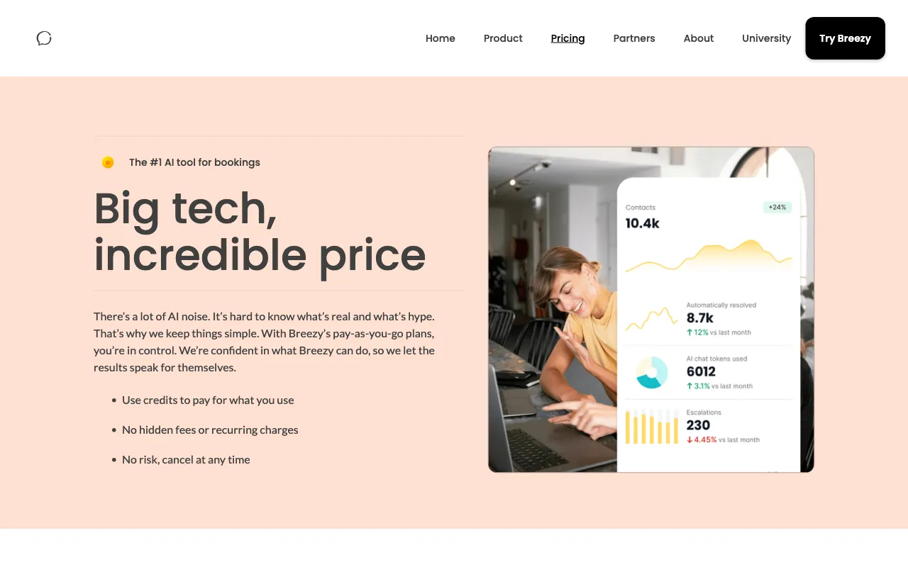 Breezy Chat — pricing page