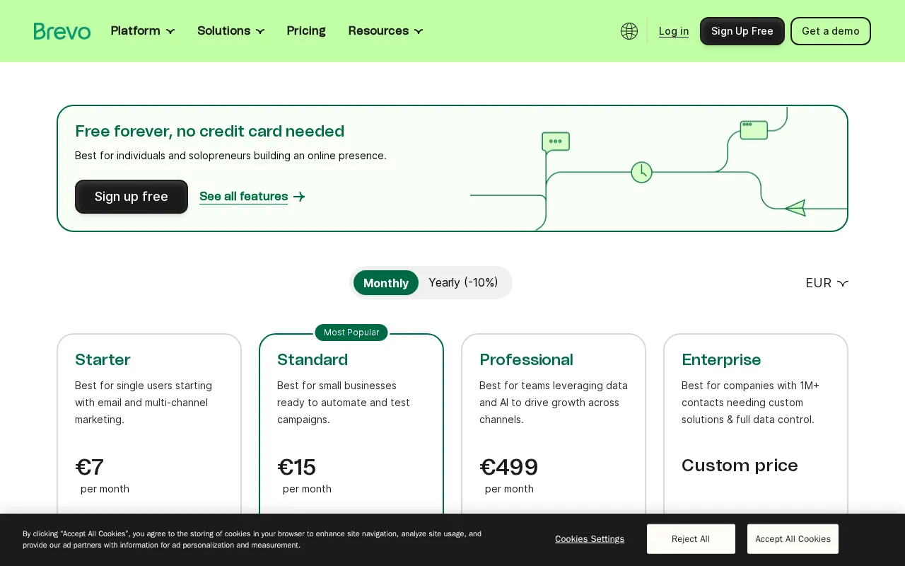 Brevo — pricing page