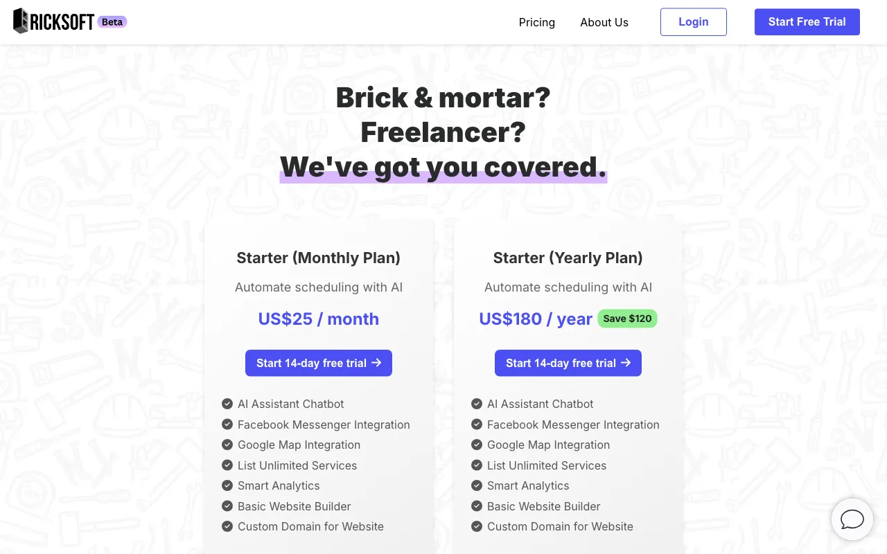 Bricksoft.ai — pricing page