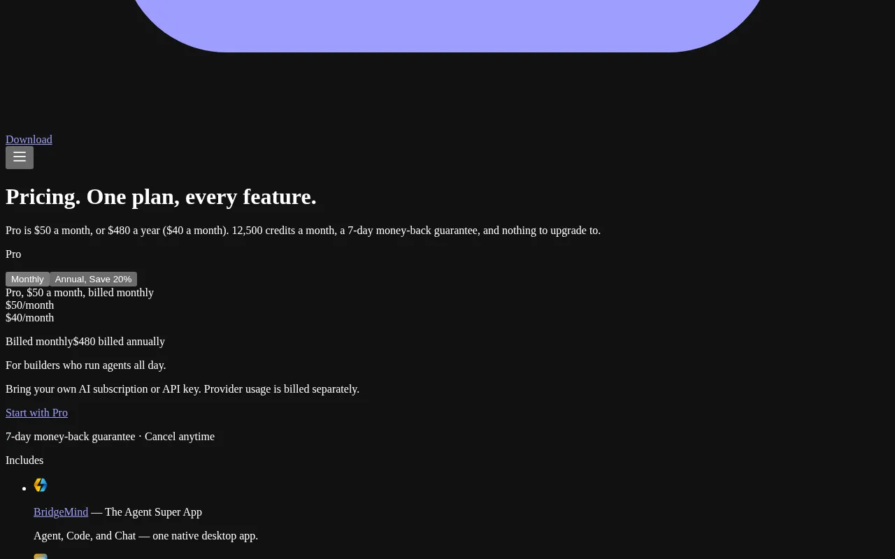 BridgeMind — pricing page