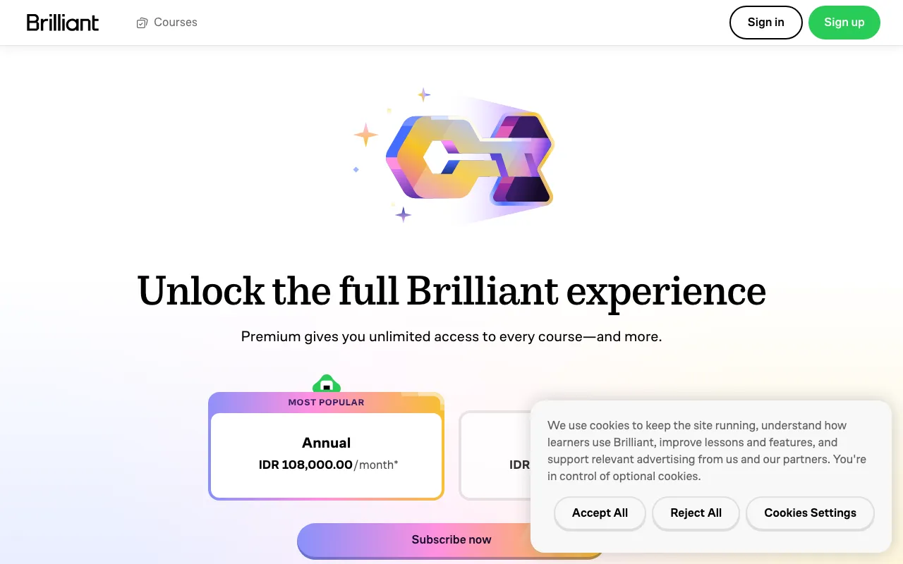 Brilliant — pricing page