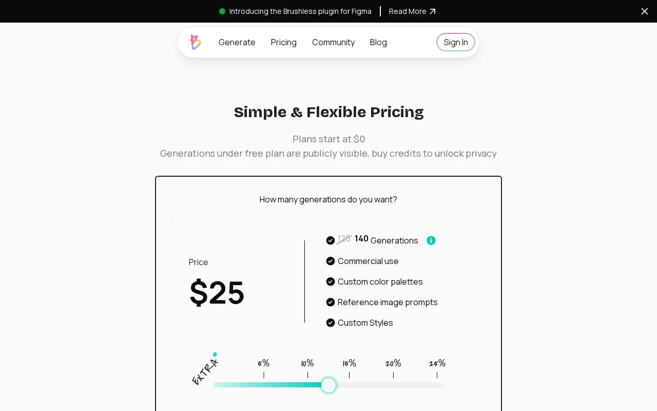 Brushless — pricing page