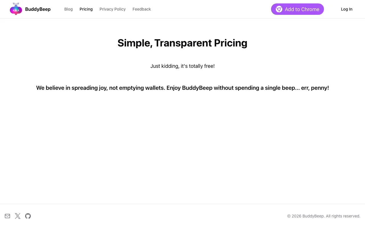 BuddyBeep — pricing page