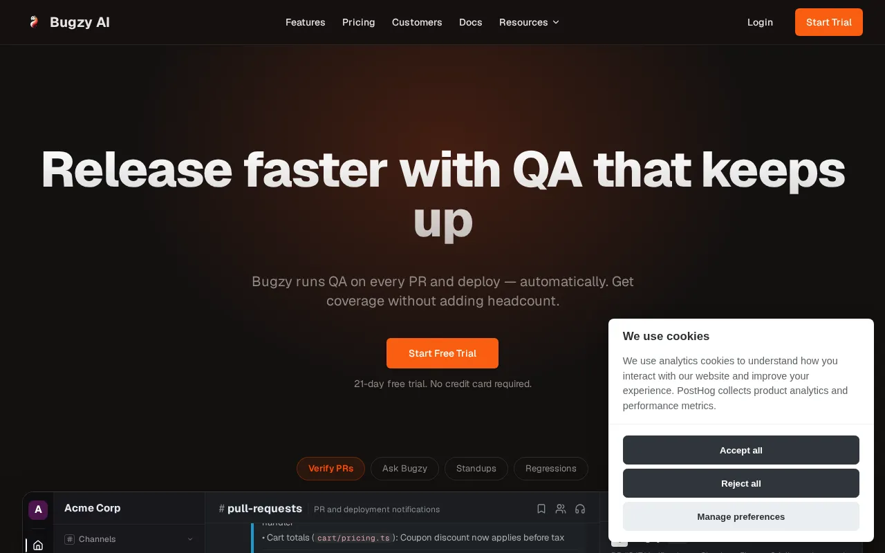 Bugzy AI — preview screenshot