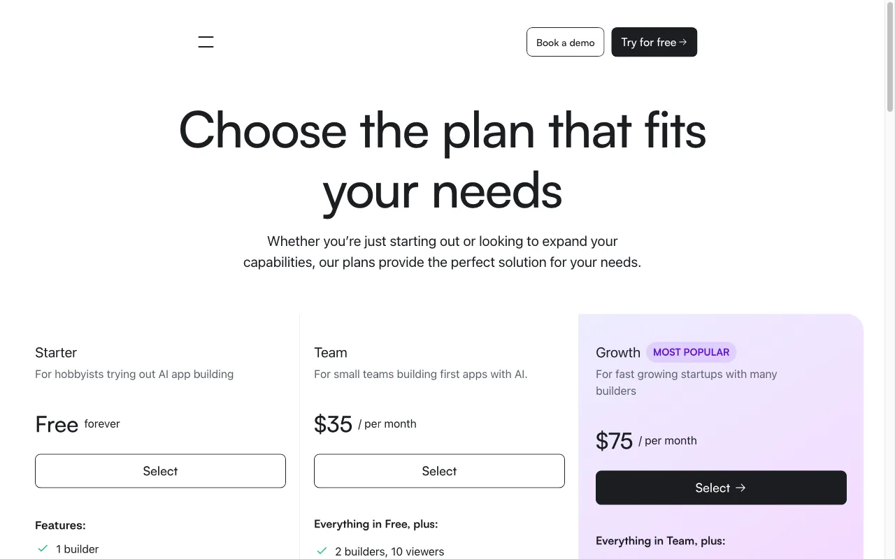 Build0 — pricing page