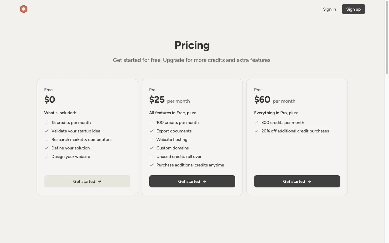 Buildpad — pricing page