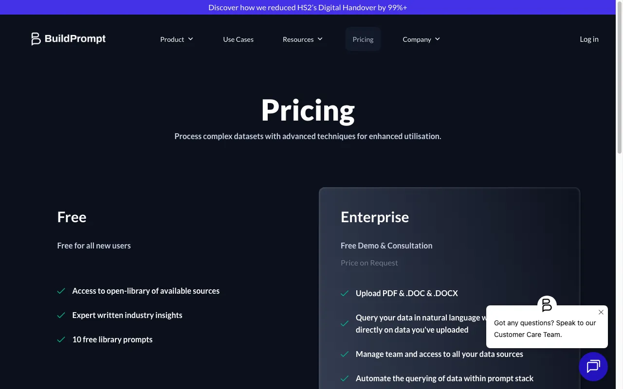 BuildPrompt — pricing page