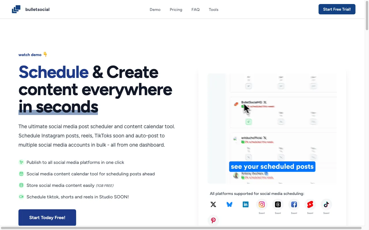 BulletSocial — preview screenshot