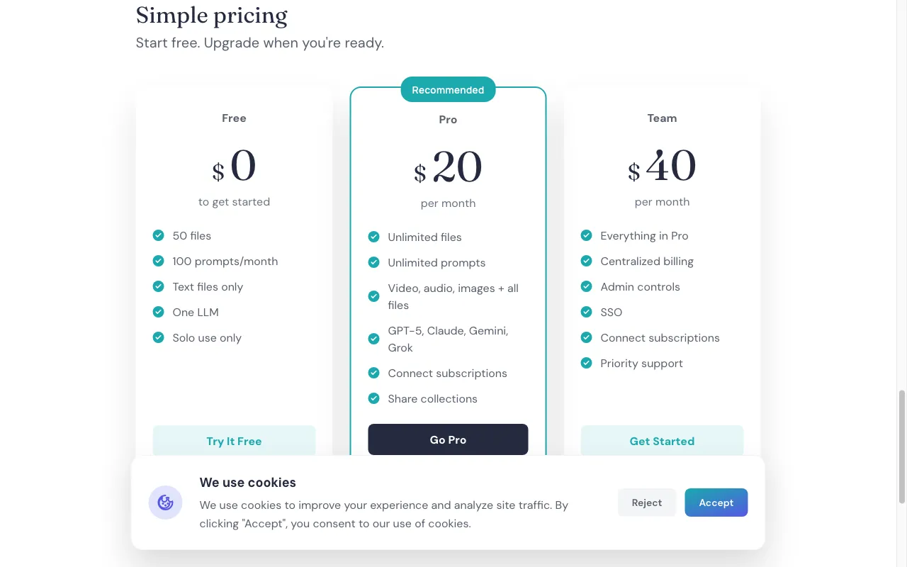 bundleIQ — pricing page