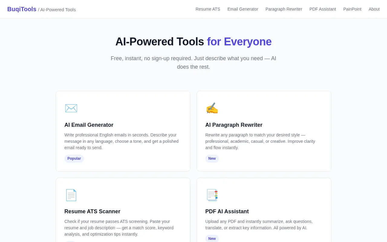 BuqiTools — preview screenshot