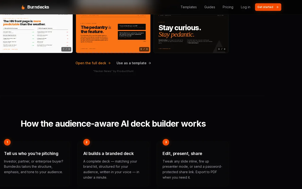 Burndecks — pricing page