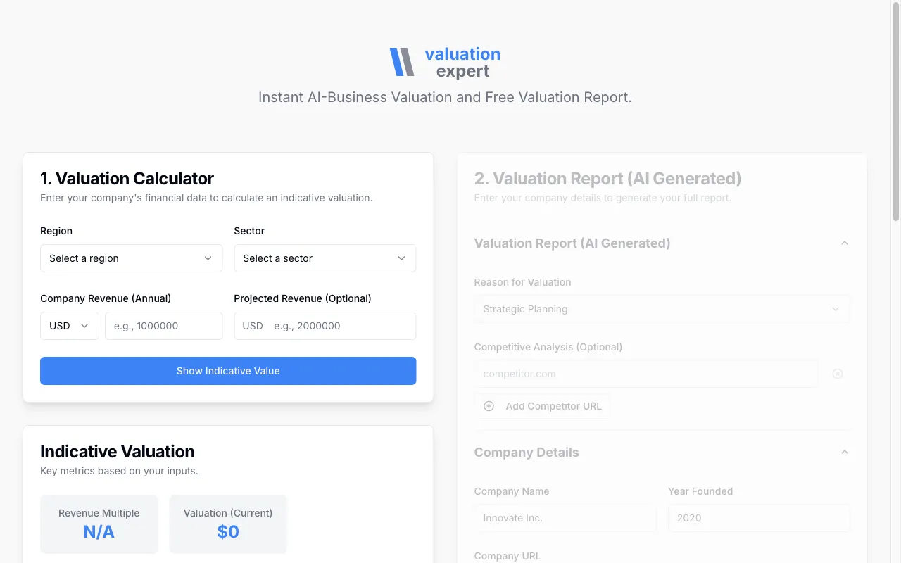 Business Valuation Expert — preview screenshot