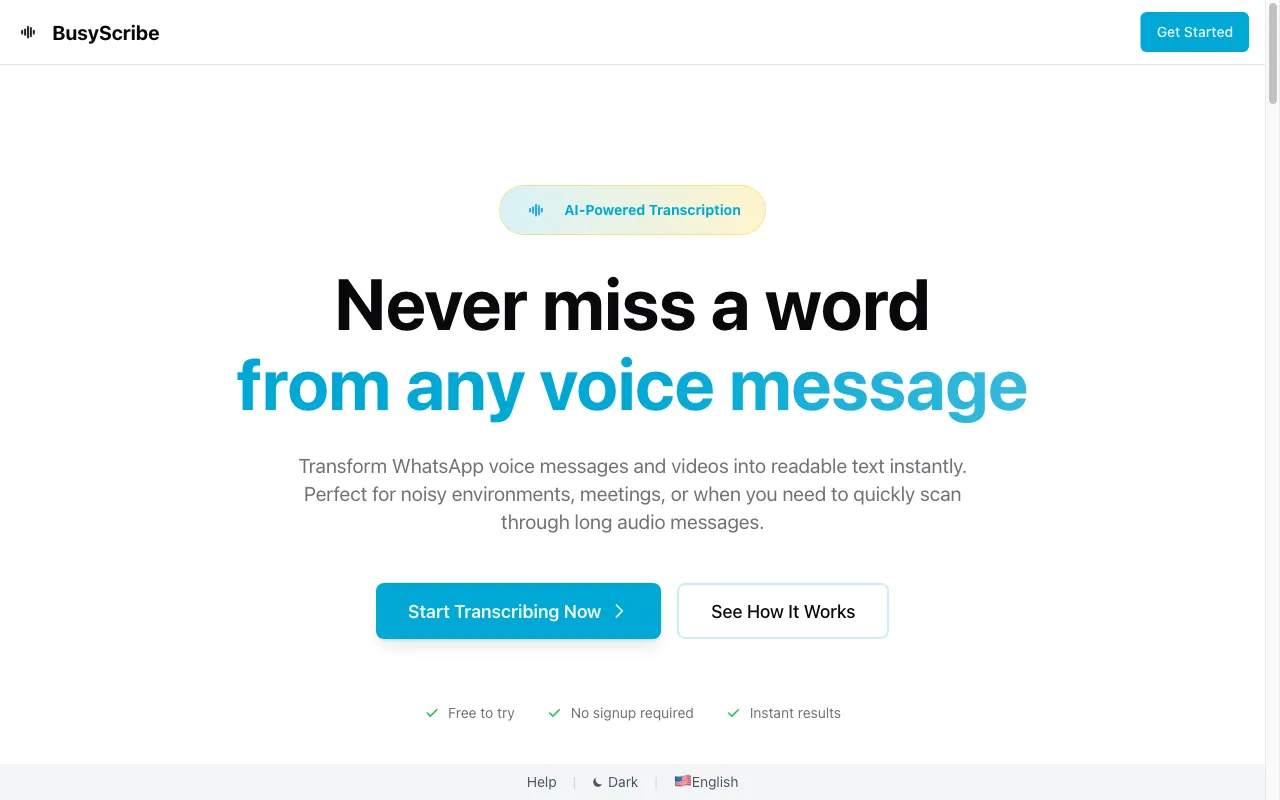 BusyScribe — preview screenshot