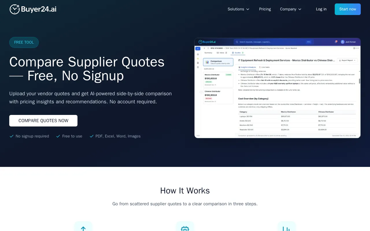 Buyer24 free quote comparison — preview screenshot