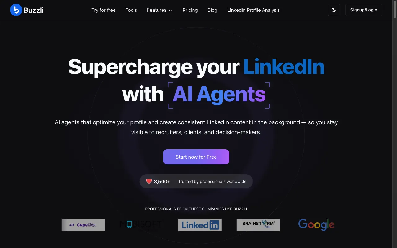 Buzzli — pricing page