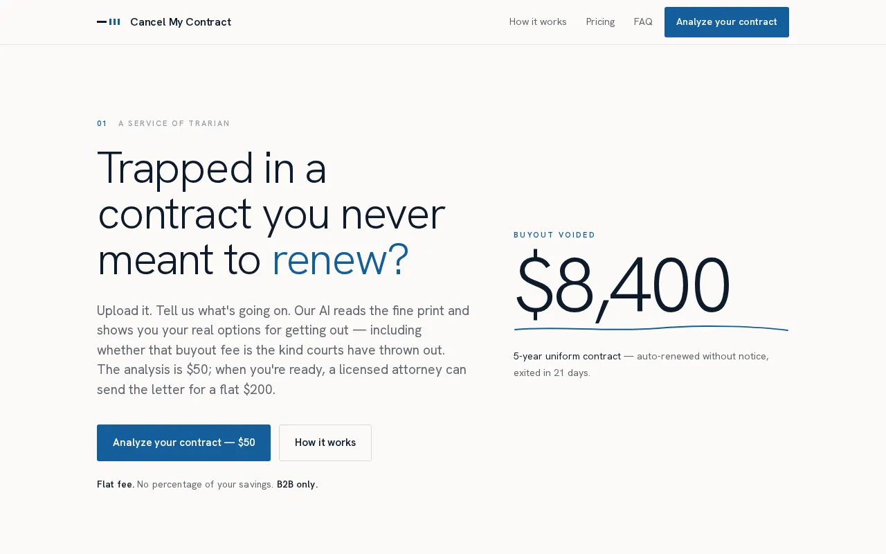 Cancel My Contract — preview screenshot