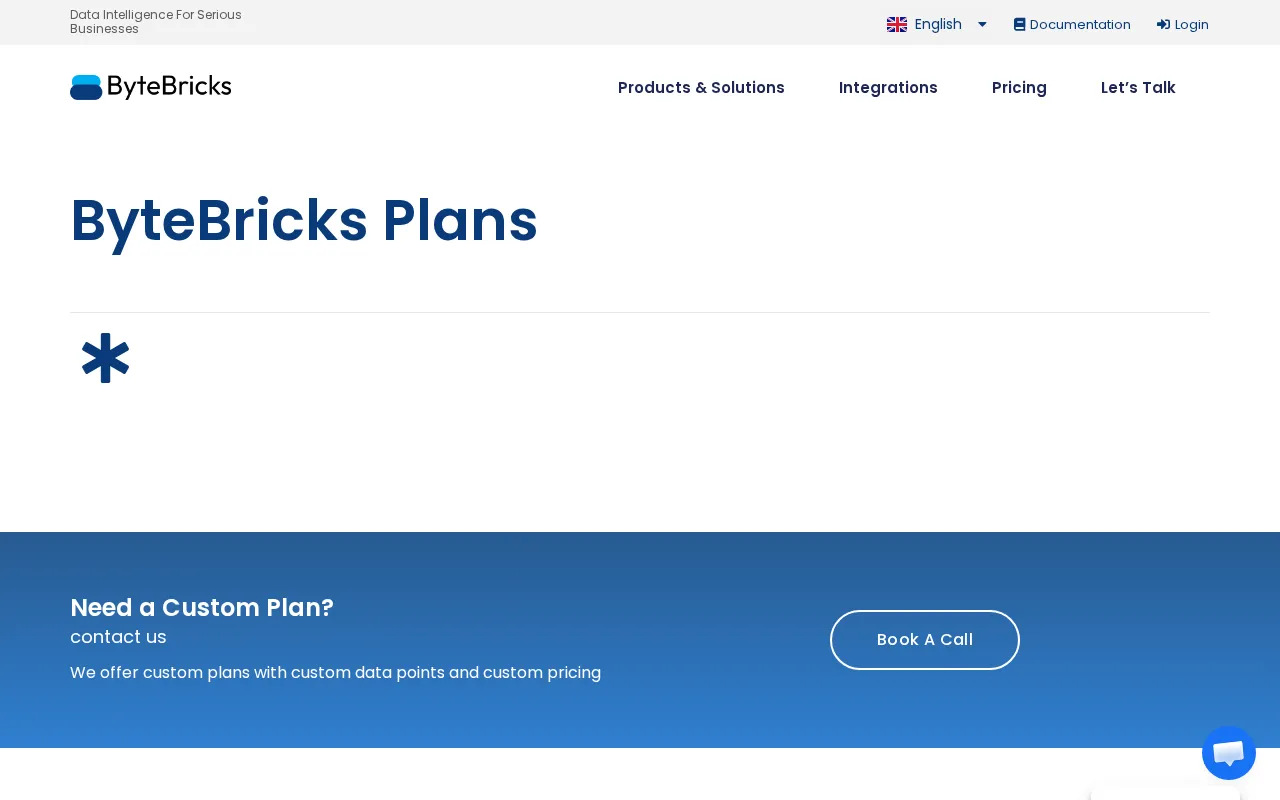 ByteBricks — pricing page