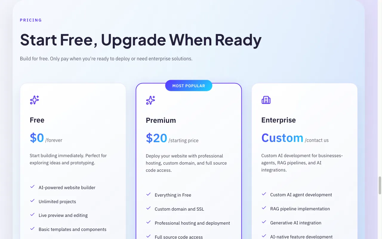 Cades — pricing page