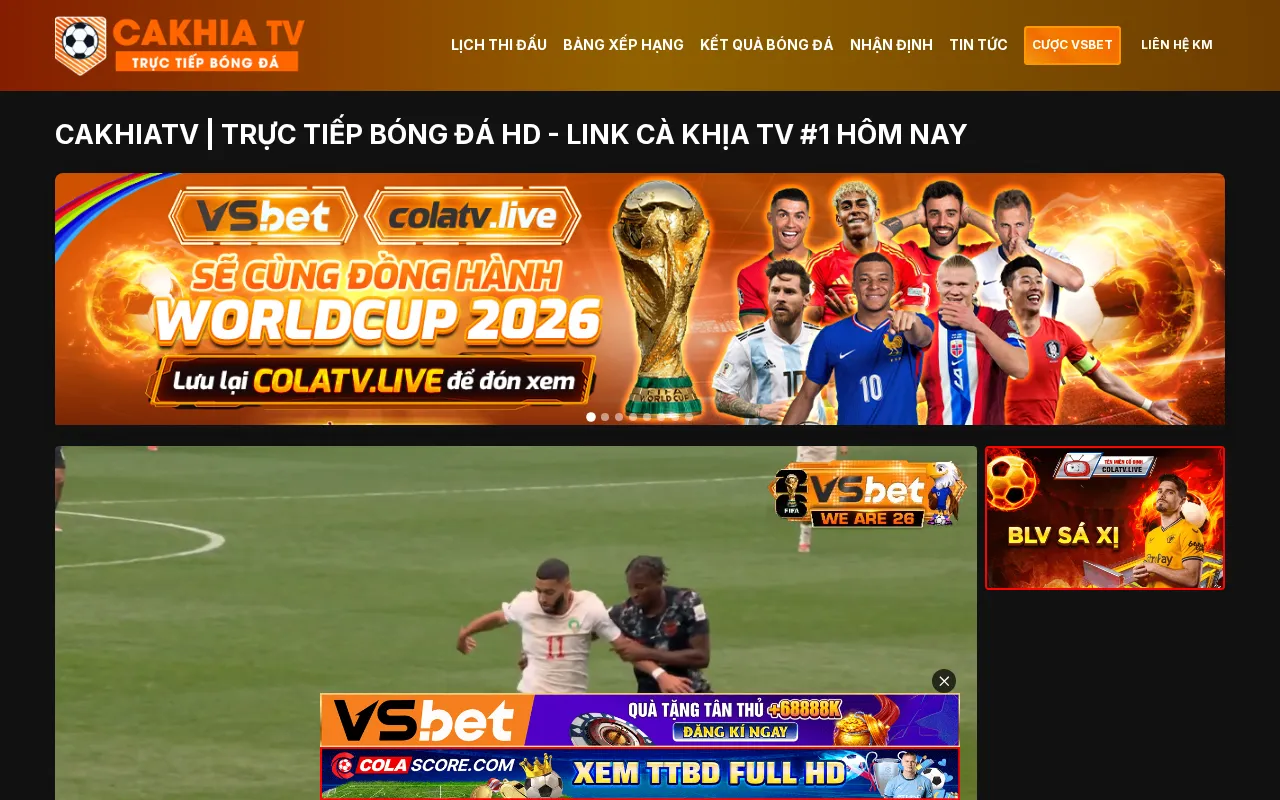 CakhiaTV | Trực Tiếp Bóng Đá HD - Link Cà Khịa TV #1 Hôm Nay — preview screenshot