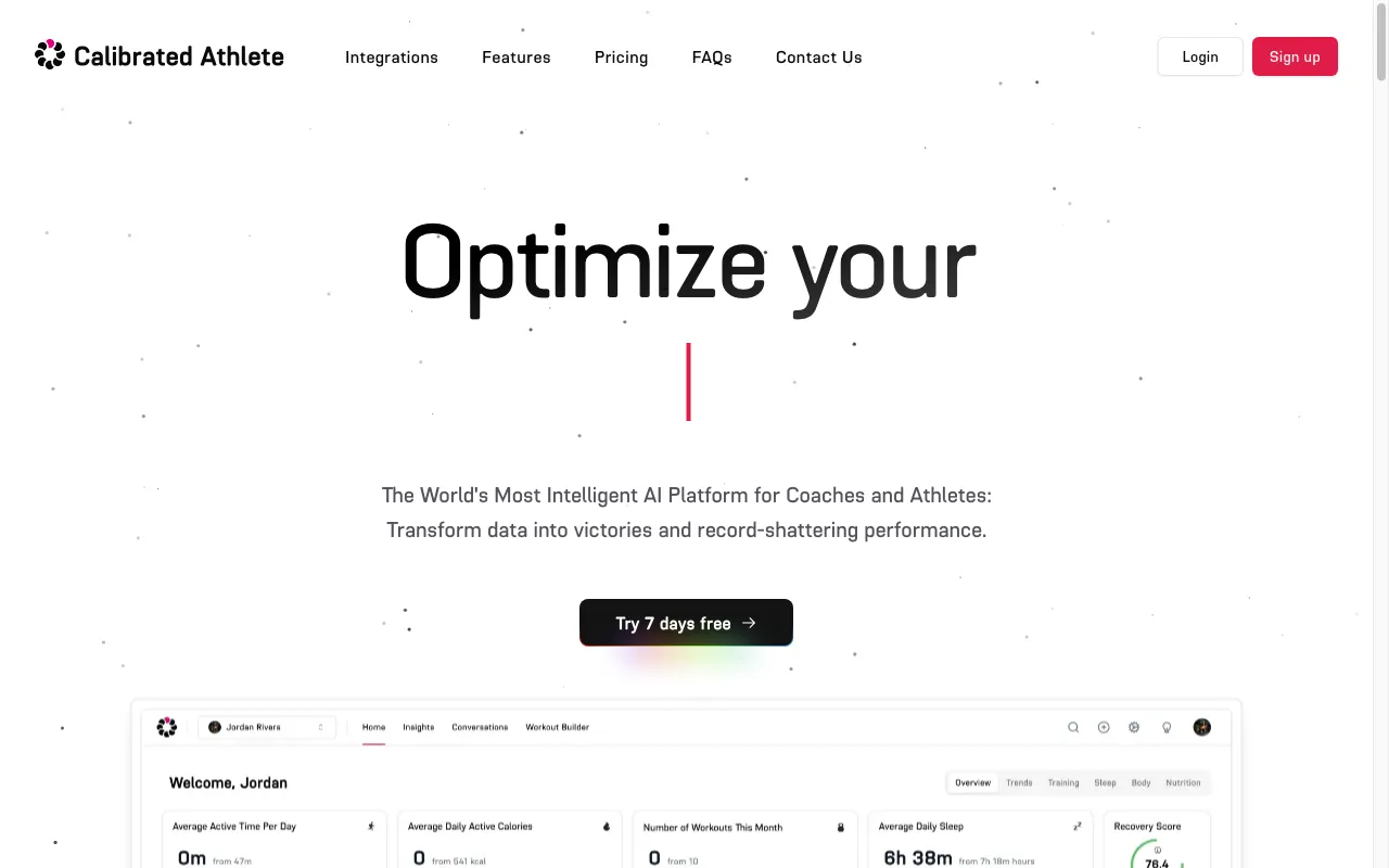 Calibrated Athlete — preview screenshot