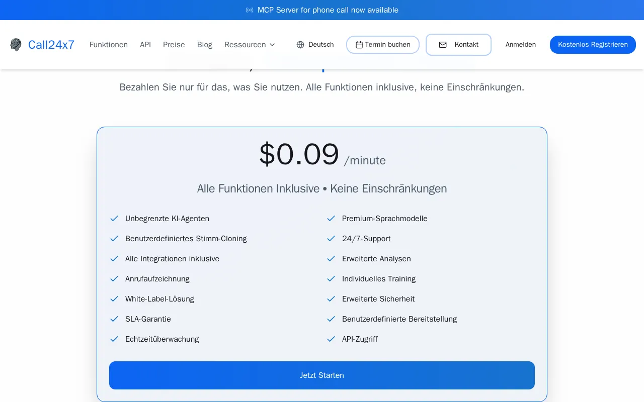 Call24X7 — pricing page