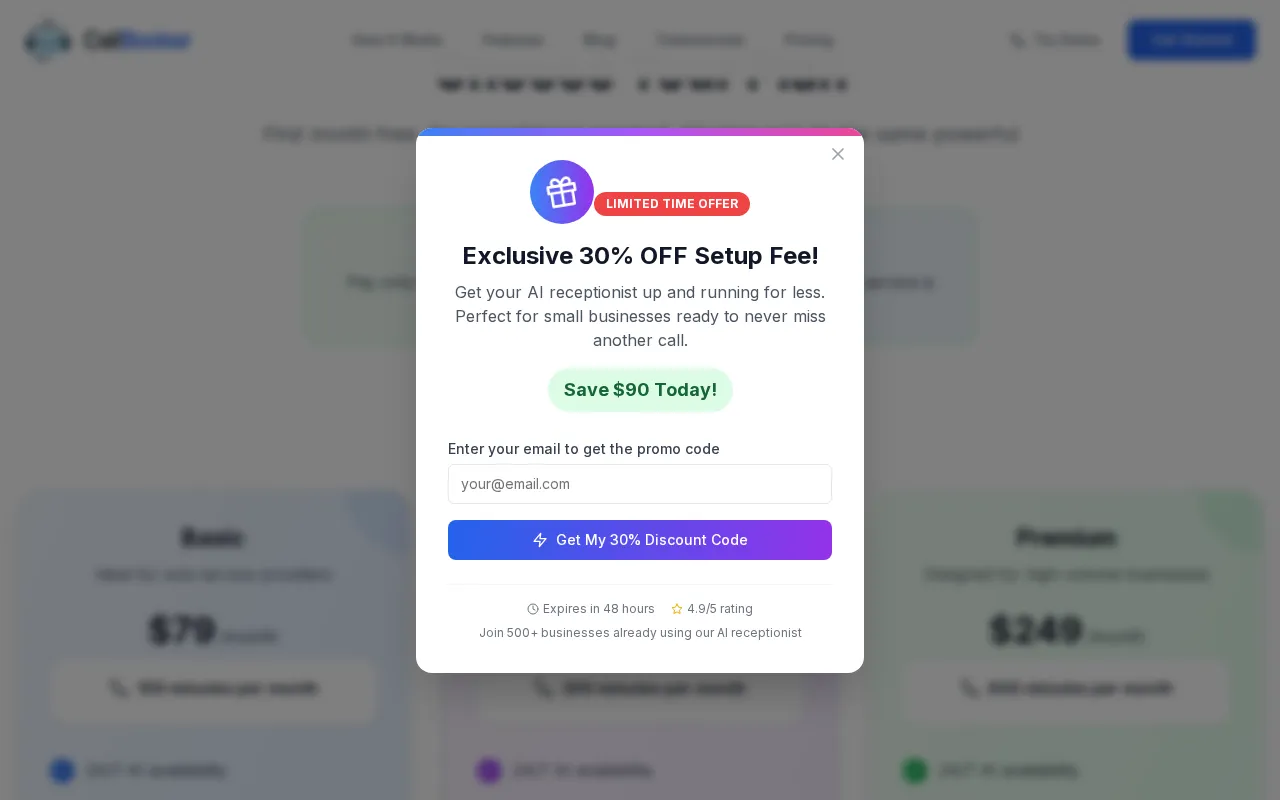 CallBooker — pricing page
