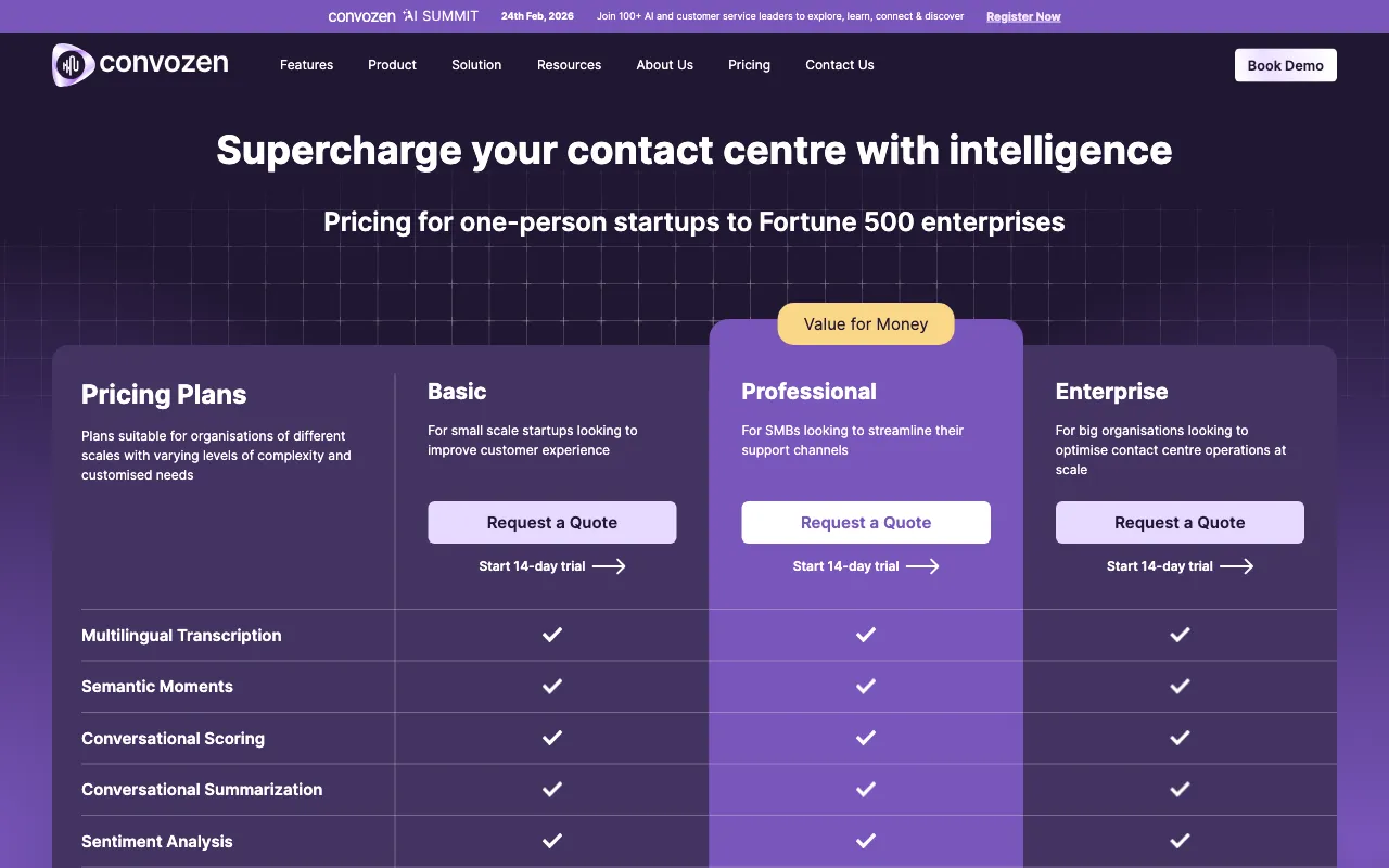 ConvoZen — pricing page