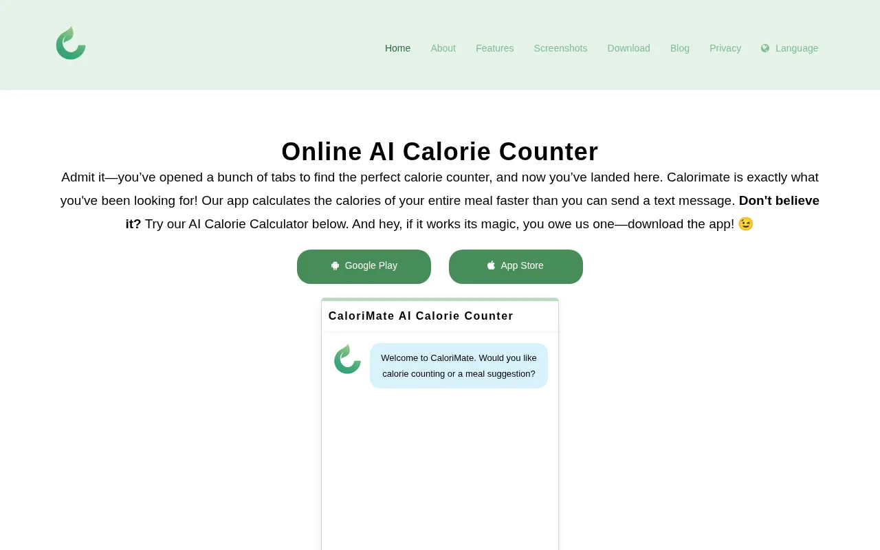 Calorimate — preview screenshot