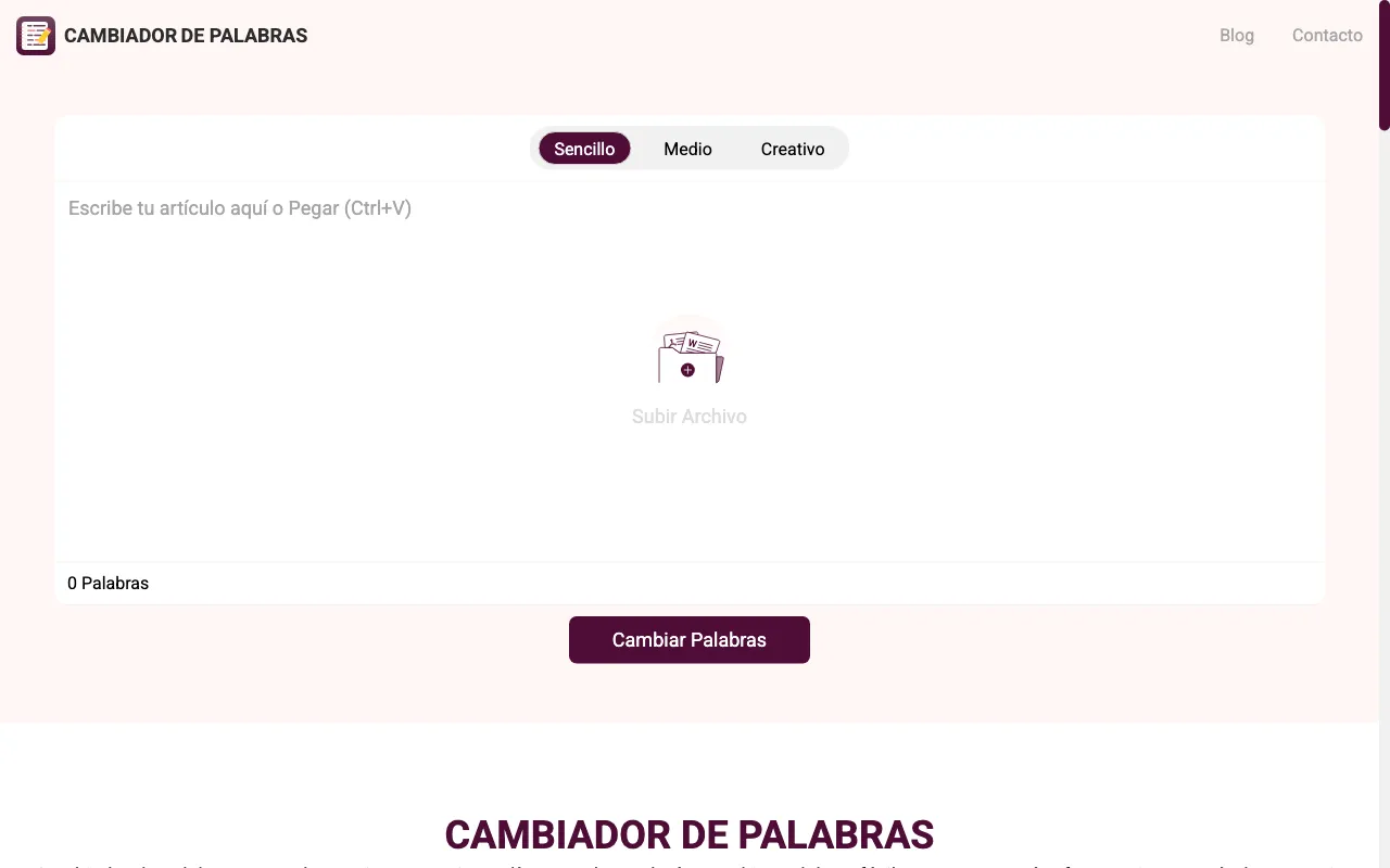 Cambiador De Palabras — preview screenshot
