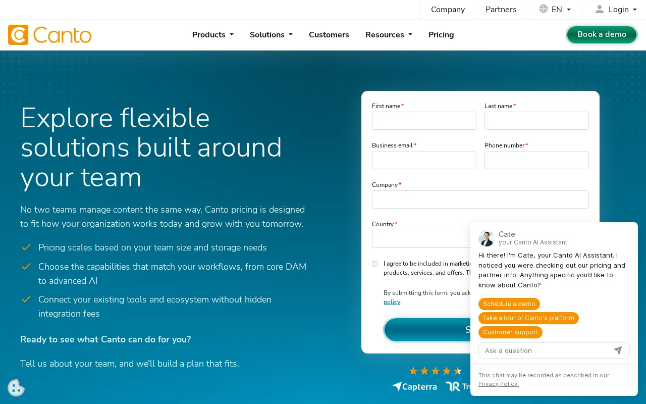 Canto — pricing page