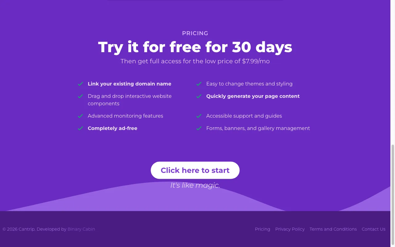 Cantrip — pricing page