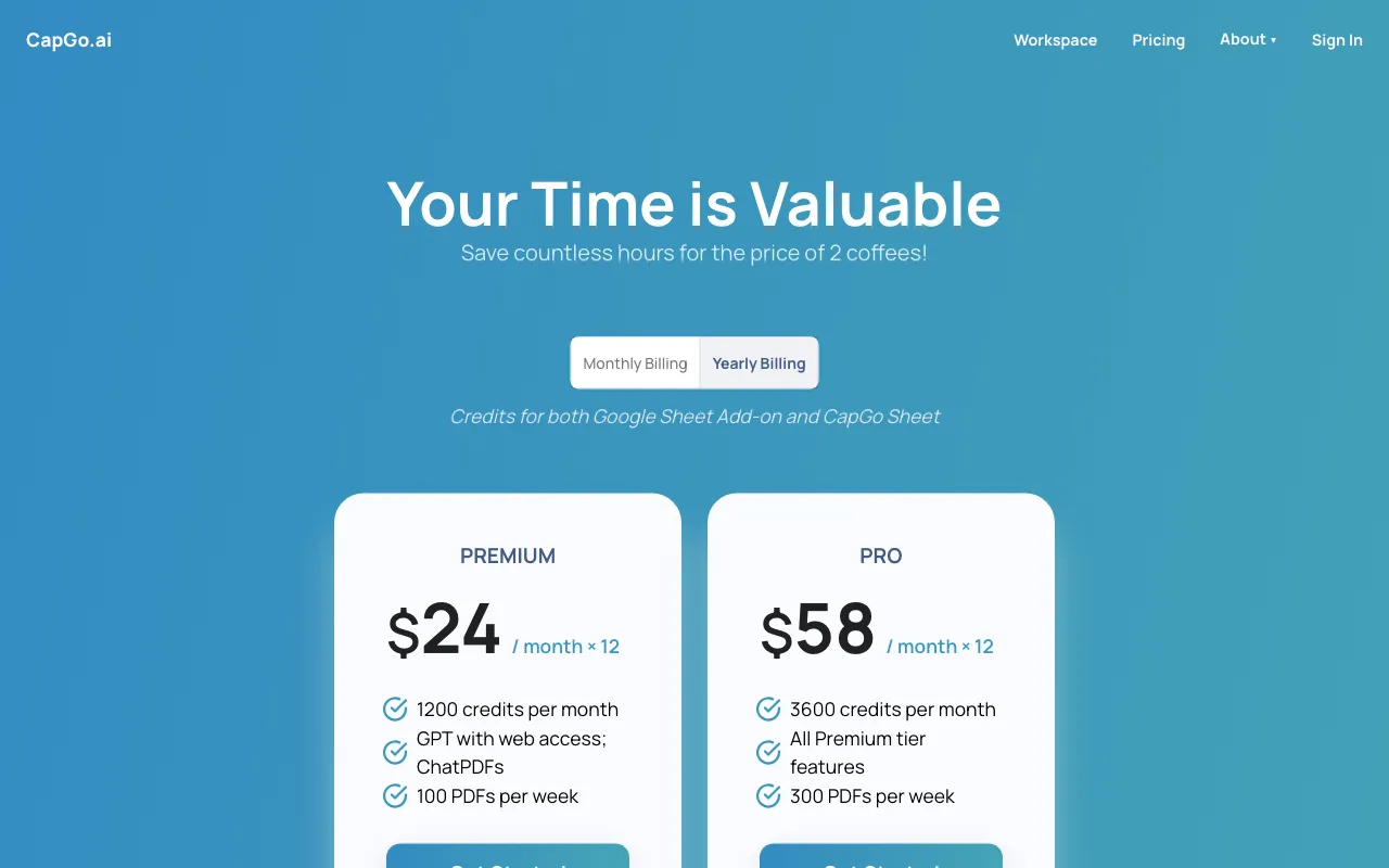CapGo.AI — pricing page