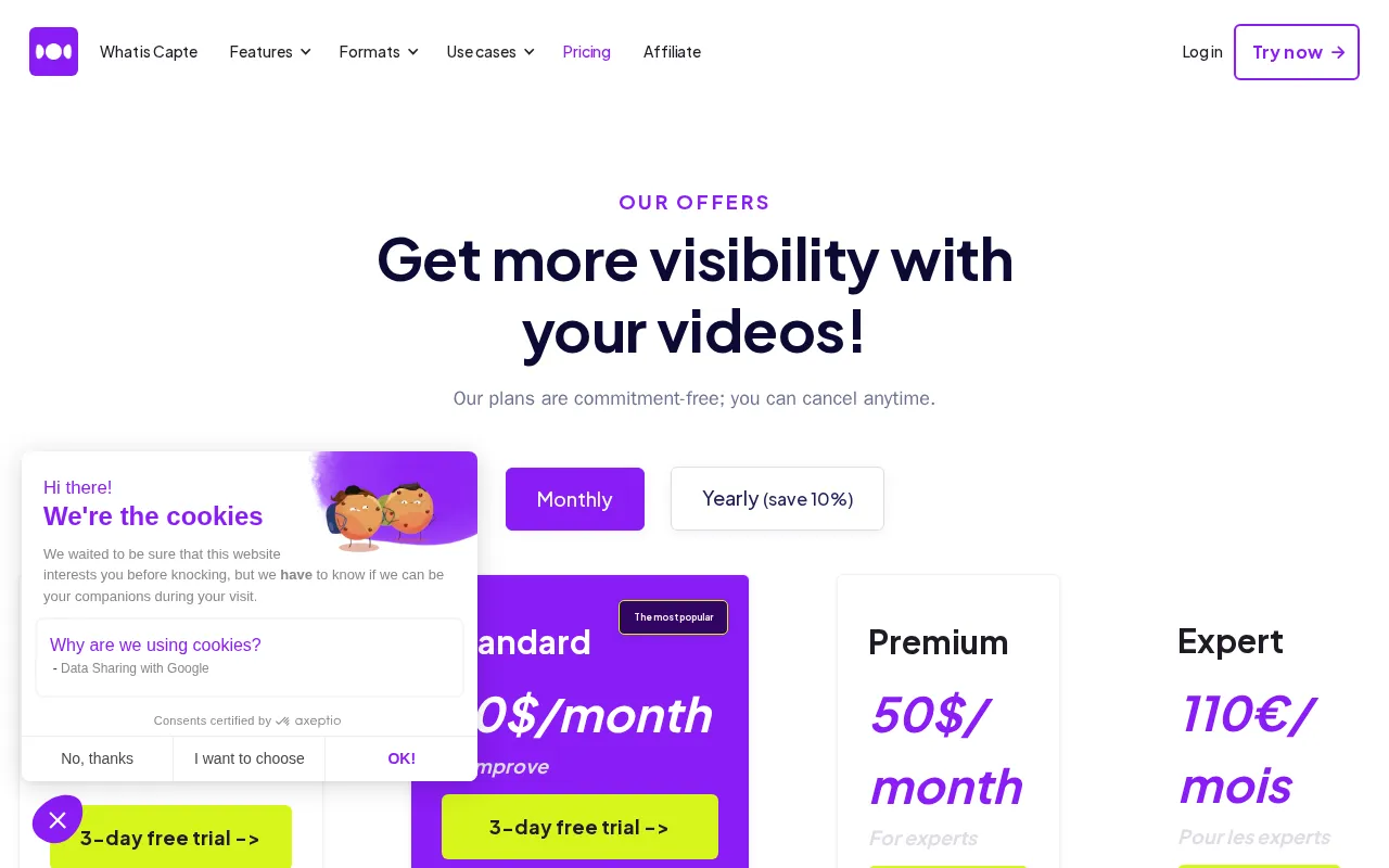Capte — pricing page