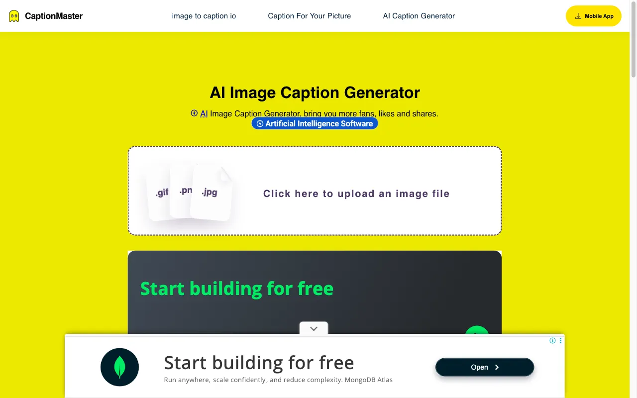 AI Image Caption Generator | Free Instagram Caption Maker — preview screenshot