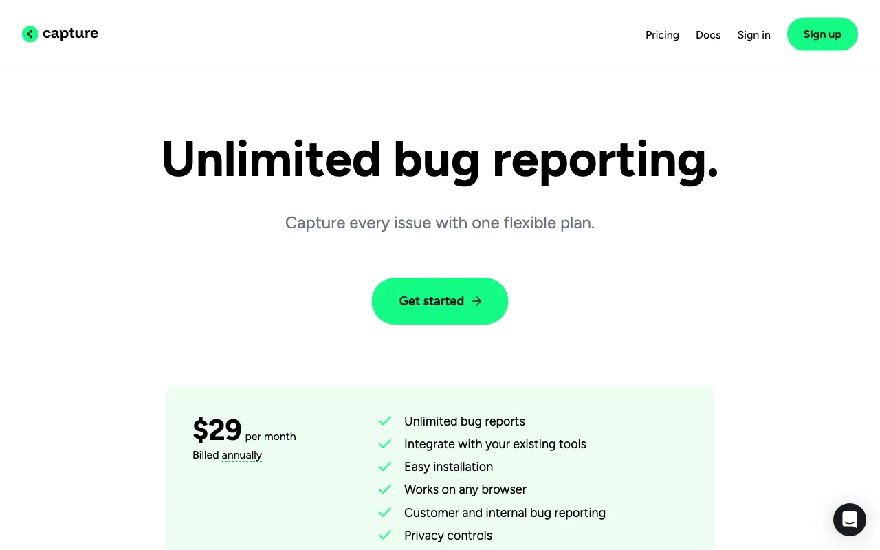 Capture.dev — pricing page