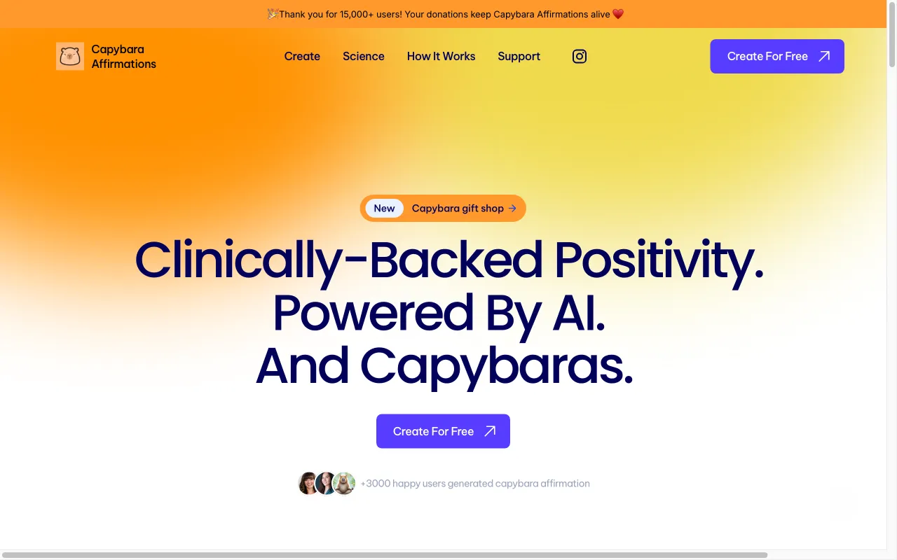 Capybara Affirmations — preview screenshot
